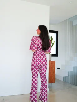 Conjunto traje estampado amarena