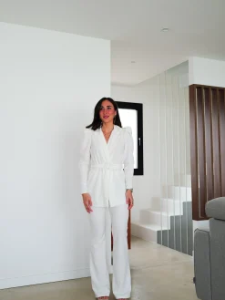 Conjunto traje manga abullonada blanco