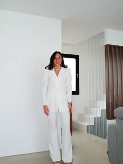 Conjunto traje manga abullonada blanco