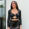 Falda mini glitter negro