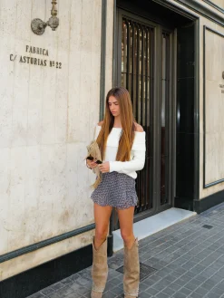 Falda pantalón estampado azul