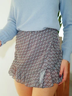 Falda pantalón estampado azul