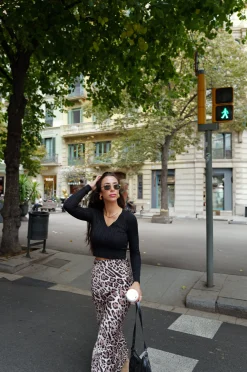 Falda raso animal print