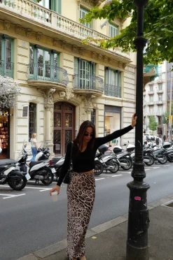 Falda raso animal print