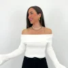 Jersey barco manga acampanada blanco