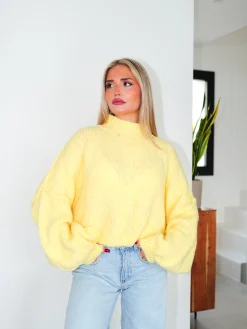 Jersey punto oversize amarillo