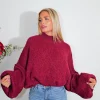 Jersey punto oversize burdeos