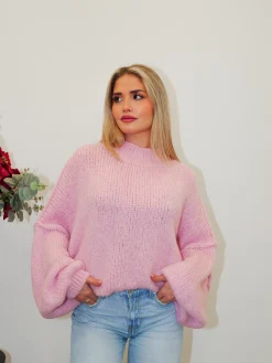 Jersey punto oversize rosa