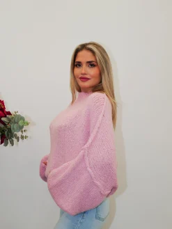 Jersey punto oversize rosa