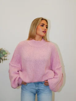 Jersey punto oversize rosa