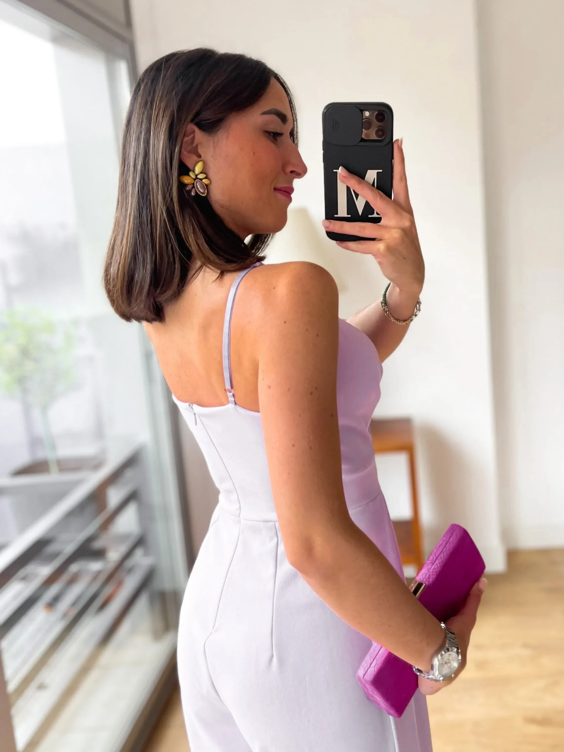 Mono crepe corazón lila