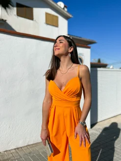 Mono crepe corazón naranja