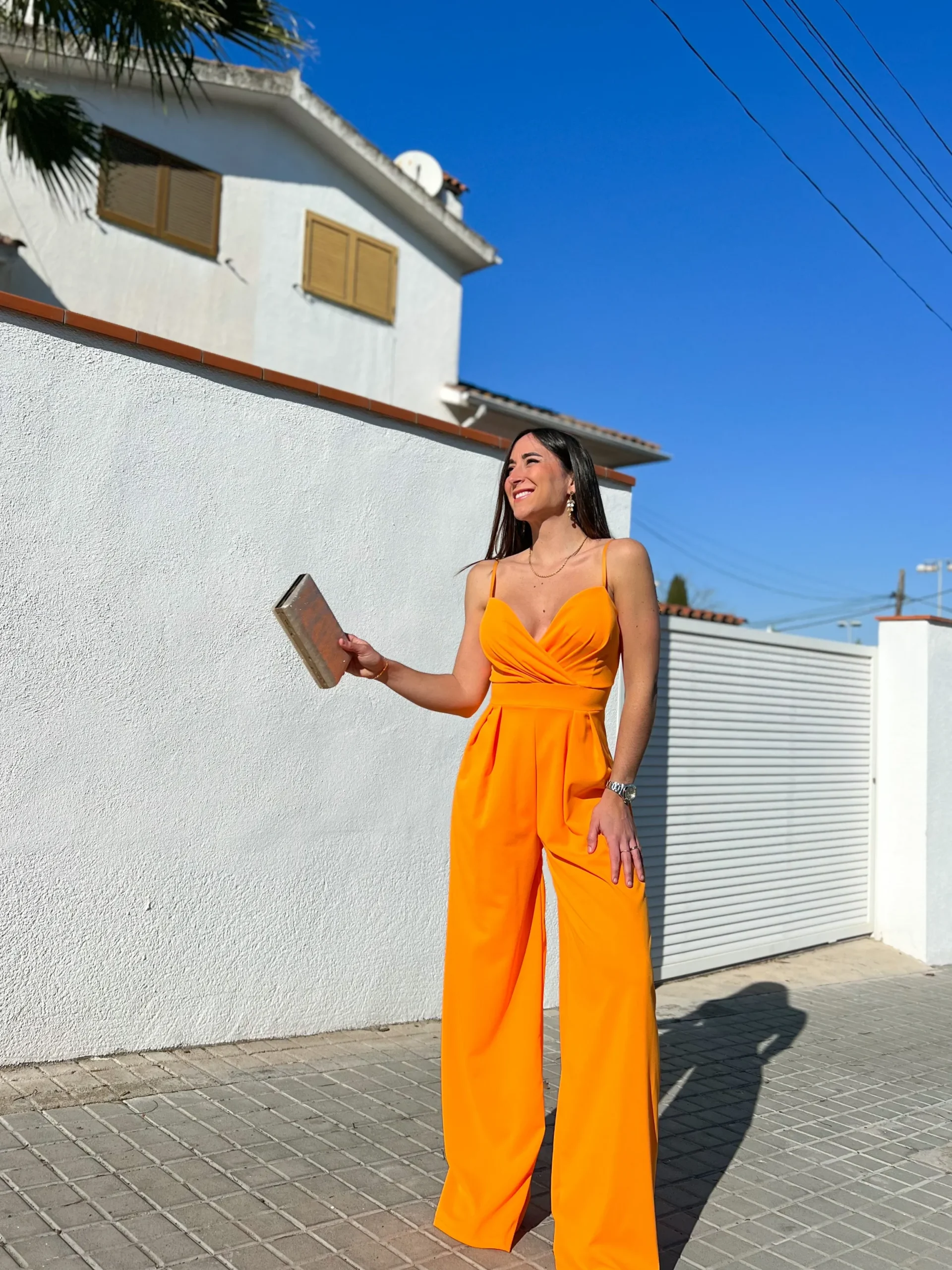 Mono crepe corazón naranja