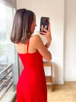 Mono crepe corazón rojo