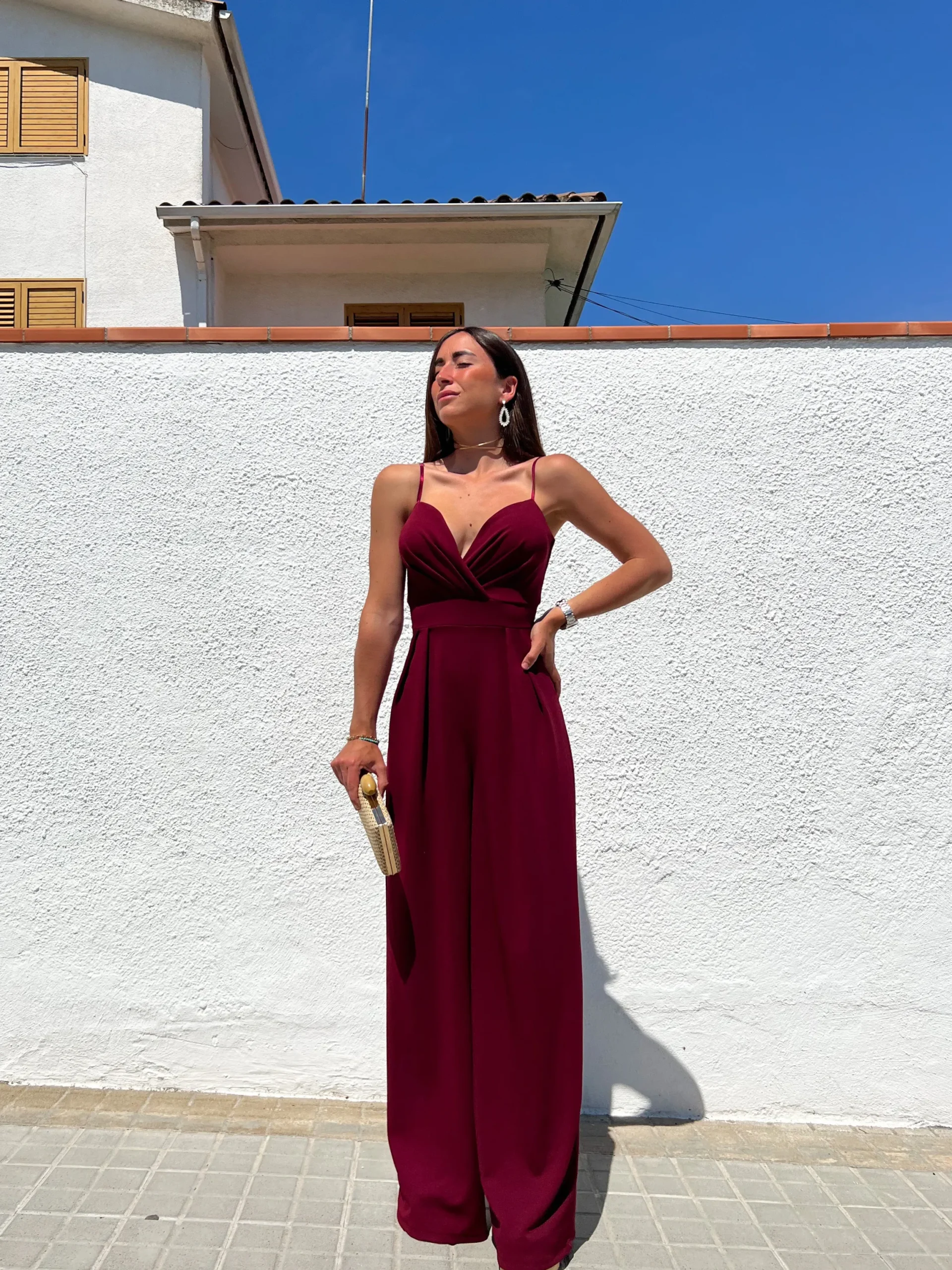Mono crepe corazón vino
