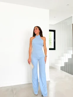 Mono halter crepe celeste