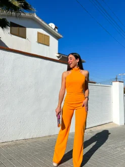 Mono halter crepe naranja