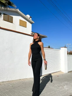 Mono halter crepe negro