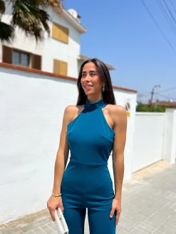 Mono halter crepe petroleo