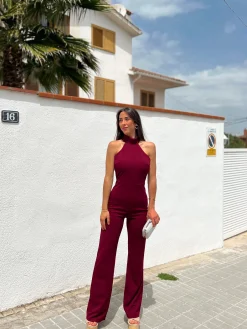 Mono halter crepe vino