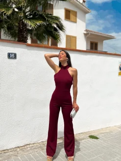 Mono halter crepe vino