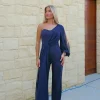 Mono manga tulle marino