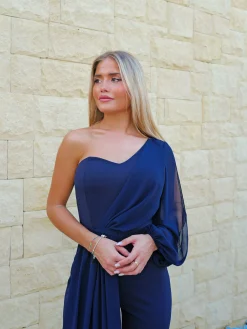 Mono manga tulle marino