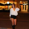 Pantalon corto glitter negro