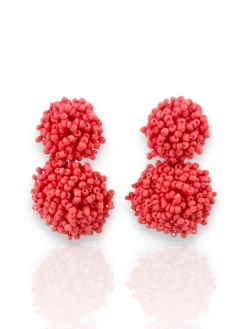 Pendientes abalorios rosa