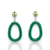 Pendientes anilla piedra verde