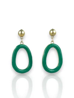 Pendientes anilla piedra verde