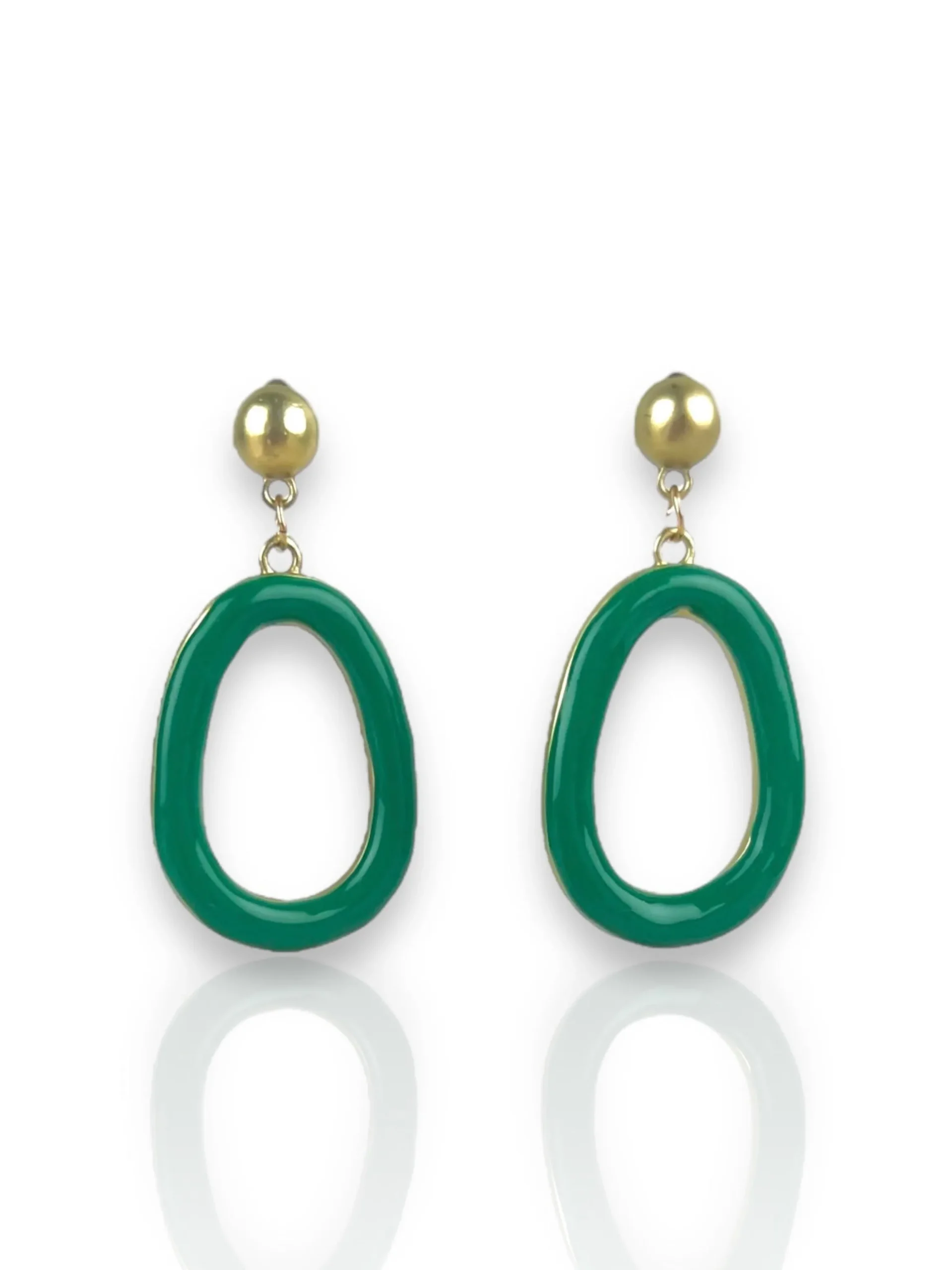 Pendientes anilla piedra verde