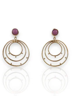 Pendientes anillas lila