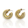 Pendientes aro grueso rosca dorado