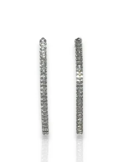 Pendientes caída brillantes plateado