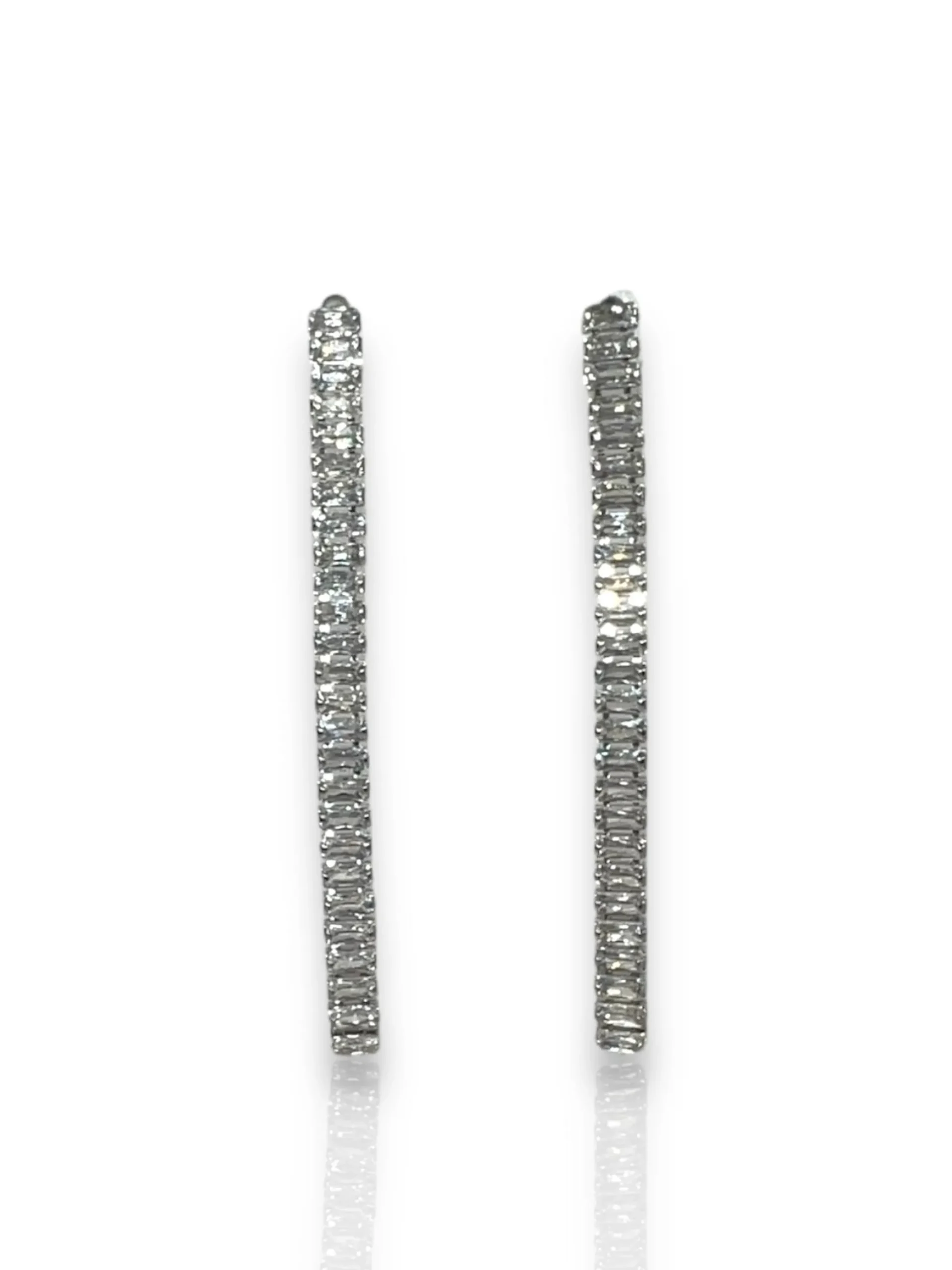 Pendientes caída brillantes plateado
