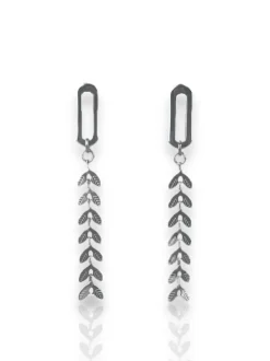 Pendientes caída espiga plata