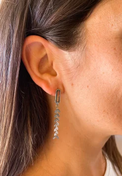 Pendientes caída espiga plata