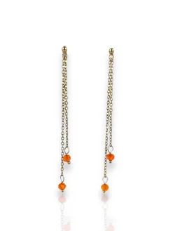 Pendientes caída piedras naranjas