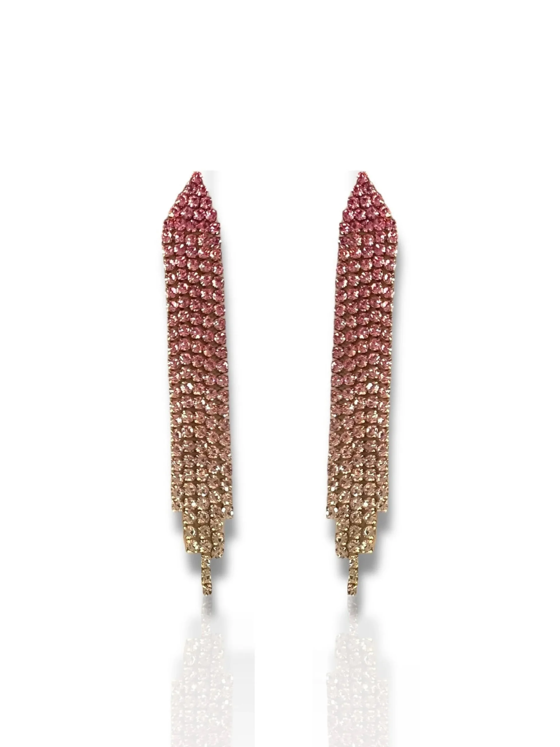 Pendientes cascada degradado rosa