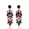 Pendientes cascada hebras rosa