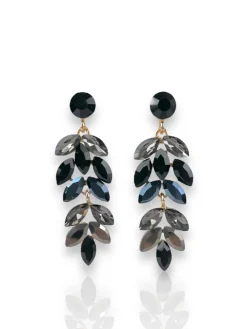 Pendientes cascada hebras gris