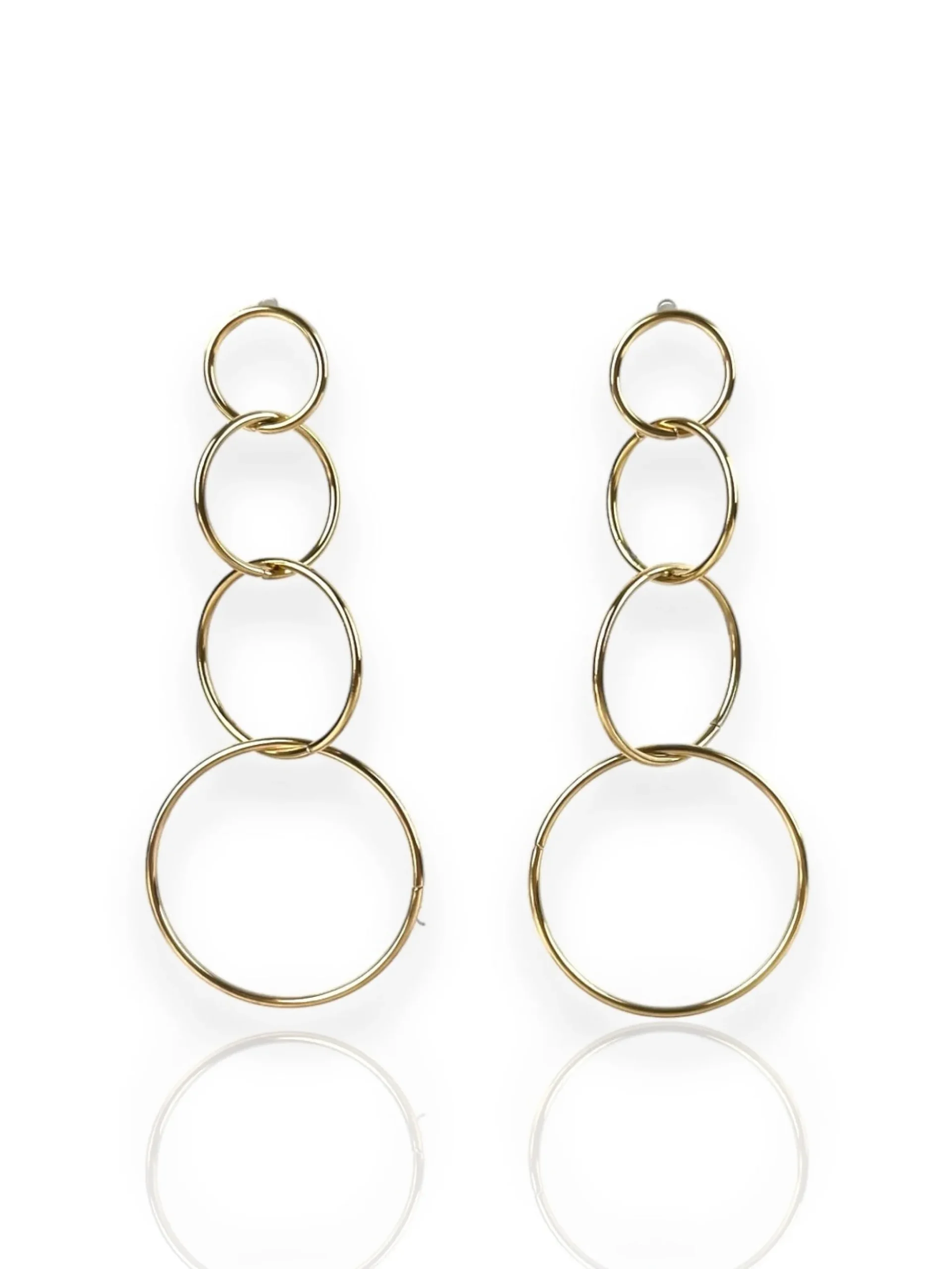 Pendientes círculos entrelazados dorados