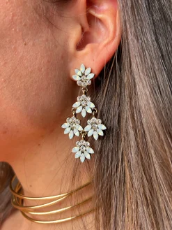 Pendientes flores blancas