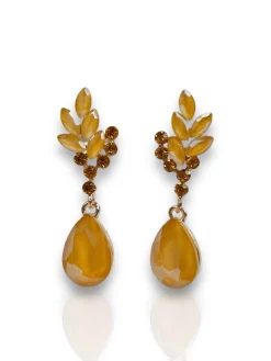 Pendientes gota brillos amarillo