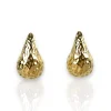 Pendientes gota fresa dorada