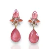 Pendientes gota piedra salmón