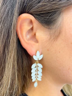 Pendientes hebras blancas
