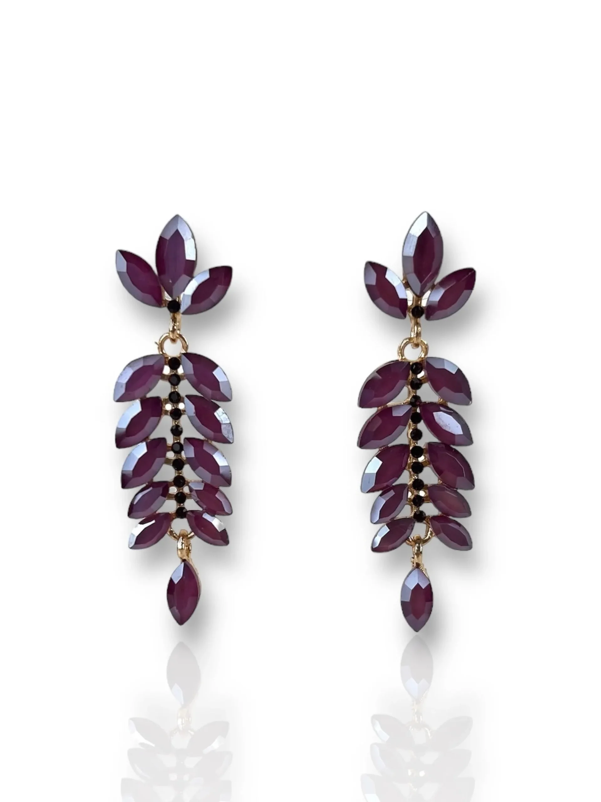 Pendientes hebras lila
