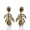 Pendientes hojas doradas